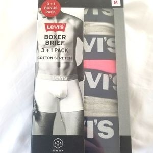 Levi's Cotton Stretch Boxer Briefs 3+1 Medium NWT